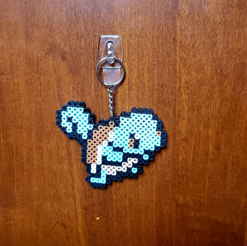 Pokémon Squirtle Perler Bead Sprite Keychain
